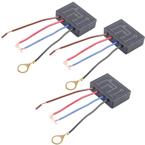 GAOUTO 3 Pièces Variateur Tactile, AC110-230V Capteur Tactile: Interrupteur Tactile 4 Voies, Interrupteur Lumière Électrique Pour Lampes De Table (50x35x15mm, Noir)