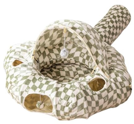 Fenteer Katzentunnel, Bett, Versteck, weicher Plüsch, leicht, Katzenspielplatz, Spielzeug, Katzen-Donut-Tunnel für kleine, mittelgroße und große Katzen