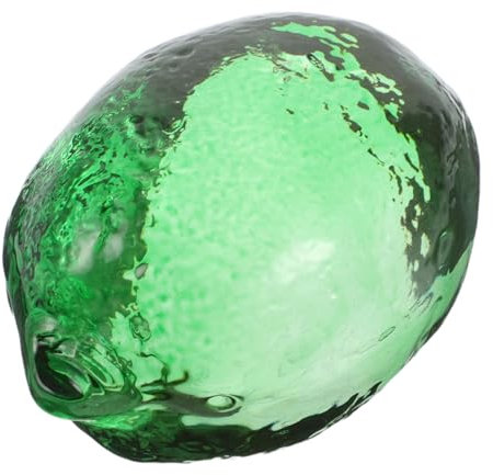 TOPBATHY Glass Lemon Figurine Collectible Realistic Fruit Decoration for Home Office Kitchen Table Centerpiece 1 Piece Lifelike Lemon Ornament