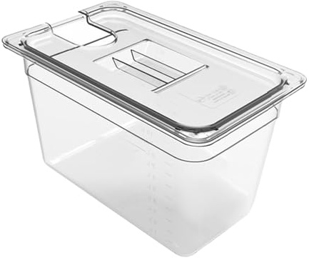 Grand Contenant Sous Vide - Récipient De Cuisson Sous Vide Avec Couvercle Transparent,Boîte de Cuisson Hermétique Transparente pour Marinades de Viandes