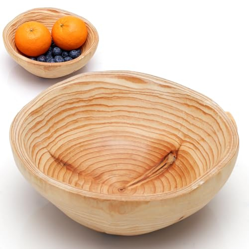 LOMUG Frutero de madera, cuenco de madera, decoración irregular, cuenco de madera, cuenco decorativo para verduras, frutas, aperitivos, ensaladas, llaves, pan (pequeño)