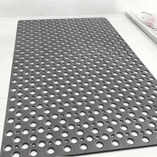 Extra Groß Duschmatte rutschfest 60x90cm: Weiche komfortable TPE Antirutschmatte Dusche mit großen Ablauflöchern und Saugnäpfen - Schnelltrocknend Maschinenwaschbar Duscheinlage
