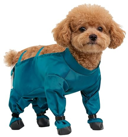 Tuta Da Neve Per Cani Con Stivali - Pantaloni Impermeabili Regolabili | Stivali Per Cani Con Strisce Riflettenti E Bretelle | Abbigliamento Invernale Impermeabile Per Neve E Freddo, Campeggio In