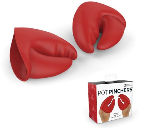 Silicone Oven Mitts Set,Crab Claw Silicone Oven Gloves,Heat Resistant Lobster Claw Potholders, Red Kitchen Gloves for Baking, Cooking, Instant Pot, 2-Finger Design with Fast Action Grip, 2 Pack