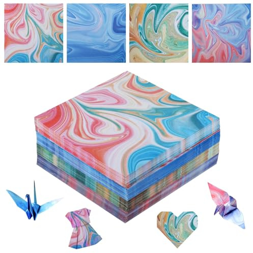 400 Fogli di Carta Origami Sfumata, 9,5 x 9,5 cm Fogli Cartoncini Colorati, Cartoncino Colorato per Progetti Artistici, DIY Lavori Creativi fai-da-te