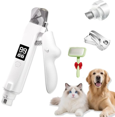 HItianya Lichtschere Hund, Lichtschere Pro Die 2-in-1 LED-Krallenschere, sichere Pfotenpflege ohne Angst Mit Licht, Ultra-Leiser Motor für Große, Mittelgroße Hunde und Katzen (A)