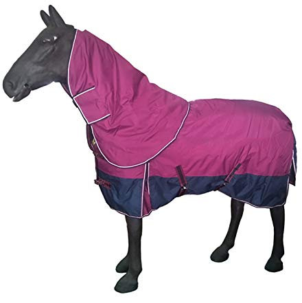 MaJu Pferd Combo Hals Outdoor Decke Highneck Winterdecke wasserdicht und atmungsaktiv(Size:155cm)