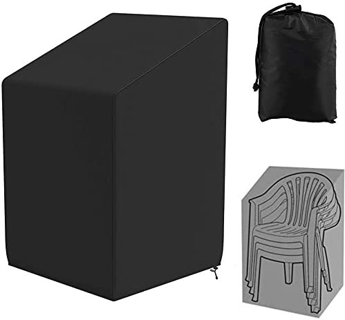 Housse de Chaise de Jardin pour 6 Chaises Empilable Housse de Protection Fauteuil de Jardin en Tissu Oxford 210D Imperméable, Housse Chaise Jardin Exterieur Anti-UV/Vent 114x85x65cm(210D)
