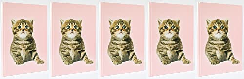 5x ADINA Notizbuch Kladde A5 fester Deckel blanko Katze 96 Blatt
