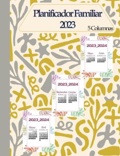 Planificador Familiar 2023 5 Columnas: anificador Familiar.Seguimiento de Hasta 5 Miembros de la FamiliaPlanificador Mensual Con Fecha para Registrar Citas,Organizador de Pl.