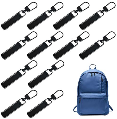 NAROSEBE 12 Stück Reißverschluss Zipper klein Metall Ersatz Zipper für Reißverschluss Reparatur Zipper Reißverschlusszipper Abnehmbar Reißverschluss Ersatzteile für Jacken Kleidung Hosen (Schwarz)