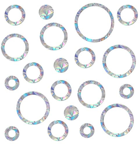 120 Stück Prisma-Fensteraufkleber für Vogelschläge, Anti-Kollisions-Aufkleber, verhindern, dass Vögel in Fenster fliegen, Ring-Kreis-Stil