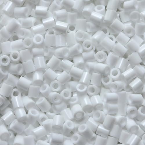 FSSTUD 4000 Pcs 5mm Plastic Fuse Beads Small Ironing Beads Mini Craft Fuse Beads Iron Handmade Beads Loose Melting Beads Crafting Fuse Beads Supplies Compatible Perler Beads Hama Beads White