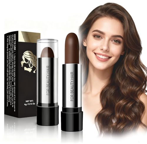 Virecose Stick for grey hair Stylo de Couleur de Cheveux, Marron Foncé Bâton de Teinture Temporaire pour Cheveux, Couvrez Instantanément vos Racines Gris avec un Bâton de Retouche pour Homme et Femme