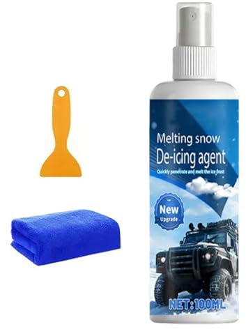 Spray Déverglaçant - 100 ml Agent de Dégivrage et de Fonte pour la Neige | Spray Polyvalent Pour Enlèvement De La Neige,pour Voiture Camping-car Camion Vitre Essuie-glace Garage Autoroute Stationnemen