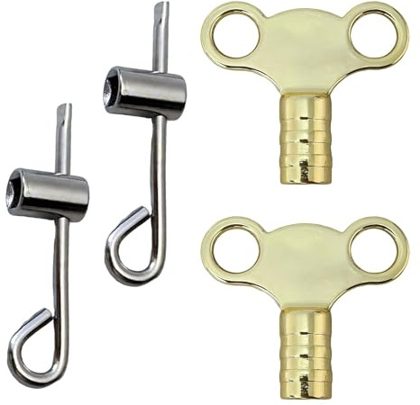 4 Pcs Solid Radiator Bleed Key Radiator Valve caps, Heavy Duty Radiator- Key Tools for Heating Upkeep, UK Radiators Valve Clock Keys