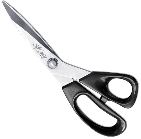 CANARY Fabric Scissors Quality Japanese Stainless Steel 8.25 Inch, Home Sewing Scissors for Fabric Cutting, Heavy Duty Dressmaking Scissors, Made in Japan, Silver (S-210H)