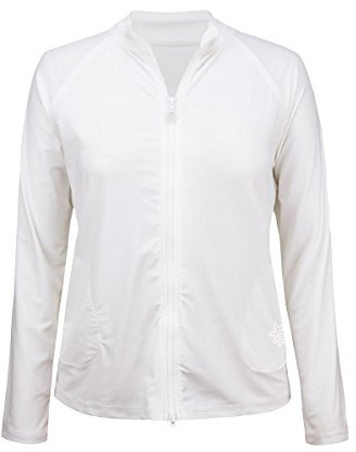 UV SKINZ Women’s Classic Water Jacket with UPF 50+ Sun Protection – Sun Protective Jacket, Pool Jacket for Women - White - L