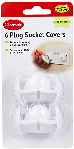 Clippasafe Plug Socket Covers, Pack of 6, White