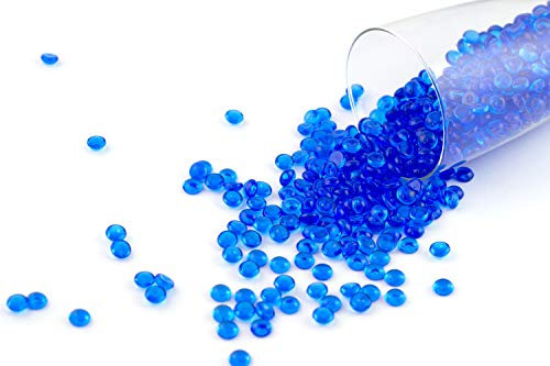 Creatable Ivery Aprox. 100g Bolsa Gota de rocío Aprox. 7 mm de diámetro Rain Drops Cristal Decoración para granulado Azul