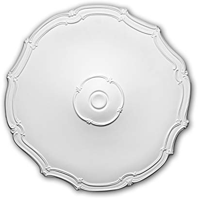 PRO[f]home® - Ceiling Rose 156016 Ceiling Decoration Medallion Rosette Decorative Element Art Nouveau Style White Ø 48 cm Profhome
