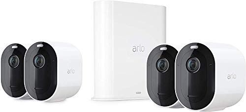Arlo Pro 3 Camera Surveillance WiFi Exterieure Sans Fil, Pack De 3 Caméras, 2K HDR, 160° Vision Nocturne, Sirène, Détection De Mouvement, Audio Bidirectionnel, Essai Arlo Secure inclus, Blanc