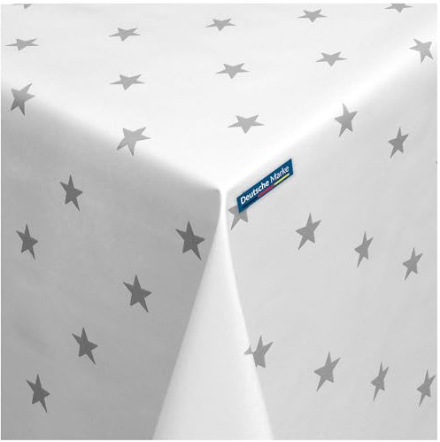 TEXMAXX® Wachstuchtischdecke Weihnachten versch. Größen - 100 x 140 cm/abwaschbare Tischdecke/Wachstischdecke/Weihnachts Wachstuch Tischdecke in Weiß-Silber