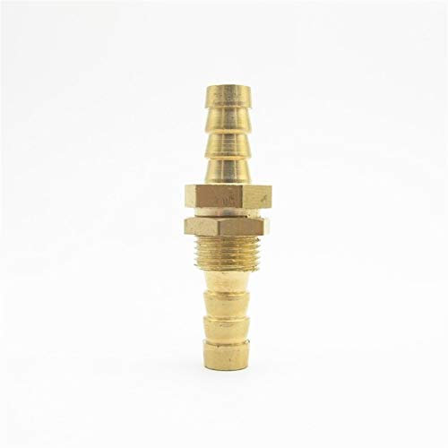 No Logo WSF-Adapter, 1pc 4mm 6mm 8mm 10mm 12mm 14mm 16mm 19mm 25mm Schlauchkupplung Bulkhead Messing Barbed Rohr Rohrfitting-Koppler-Stecker-Adapter (Größe : 25mm OD)