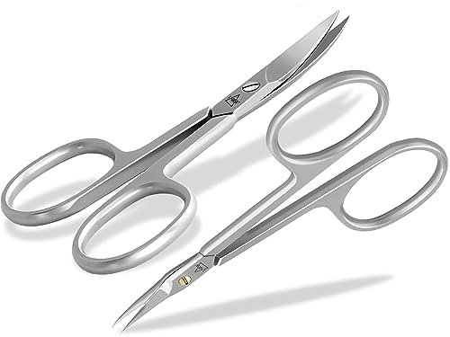 Profi Nagelscheren-Set Nagelschere Nagelhautschere Extra Fein und Scharf Maniküre Nagelknipser Hautschere mit gebogenen Schnittflächen aus Rostfreiem Hochwertigem Edelstahl für Damen und Herren