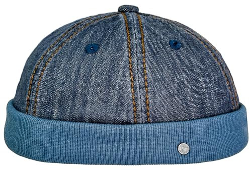 WEROR Herren Dockercap Dockermütze Fischermütze Hafenmütze Mütze Cap WEROR-325.1 (Einheitsgröße, Jeansblau)