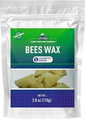 MYOC Pure Organic Raw Beeswax (110gm)| For Skin, Hand And Lip Balm Products| Used In Cream, Lotion, Soaps| Cosmetic Grade |