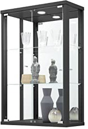 möbelando Hängevitrine Hängeschrank Vitrine Glasvitrine Berlin I Schwarz