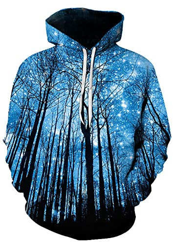 Wyhaoyun Primavera ed Estate Europa e America 3D Stampa Digitale Coppia Felpe con Cappuccio Casual Maglione con Cappuccio Allentato Uniforme da Baseball-XL