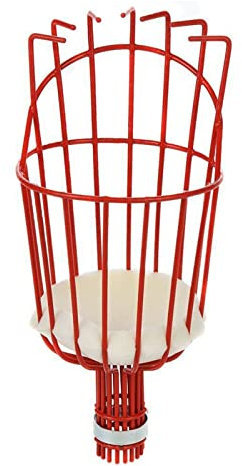 Fruit Picker Cesto Raccogli Frutta, Raccoglitore per frutta con tappetino in spugna per raccogliere frutta, Harvesters Metallo Attrezzo per raccogliere frutta dall'albero per Mele Pere Limone,Rosso