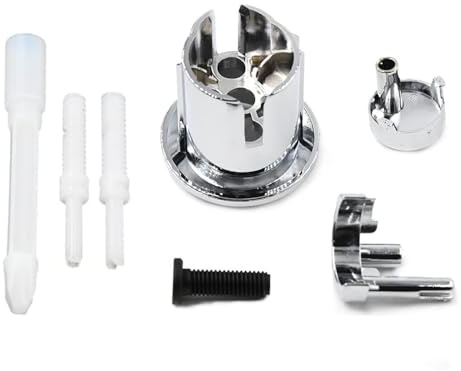CANJPTON Kompatibel mit Spülkasten D2D WC-Drucktaste Doppelte Spülung Druckknopf Halbmond Druckknopf Halbmond kurze Reichweite Chrom AH0001800R 822043001