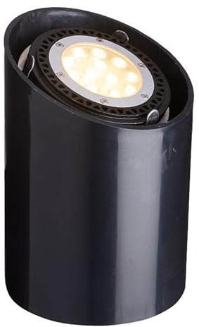 VOLT Ground Hog 12V Black PVC In-Ground Well Light with 9W 2700K Warm White PAR36 LED Bulb (900 Lumens) for Low Voltage Landscape Lighting in Yard, Lawn, Turf, Mulch, Garden or Flower Bed