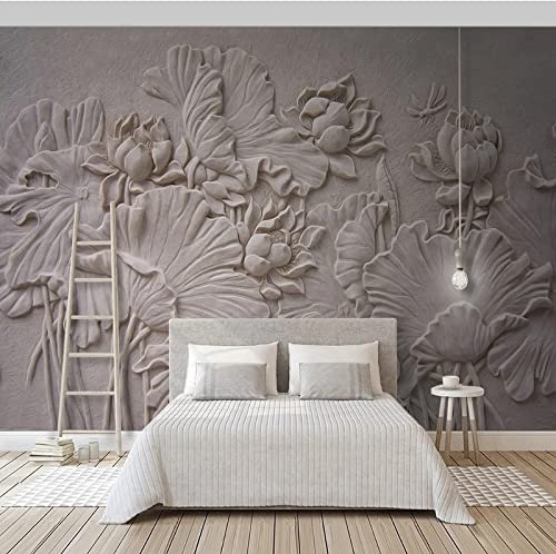 XAONUO Escultura Papel Tapiz Fotográfico 3D Escultura Flor Textura Autoadhesivo Pvc Impermeabile 140X70Cm 3D Mural Papel Tapiz Sala De Estar Dormitorio Sofá Fondo Pared Pegatina De Pared Arte