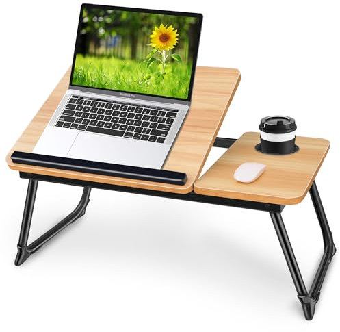 EYdoter Verstellbarer Laptop-Schreibtisch für Bett, Couch und Schreibtisch - Moderner Lap_Desk mit 5 einstellbaren Winkeln und Wasserdichtem Desktop - Tragbar und Platzsparend - EYdoter