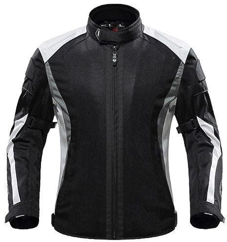 Männer Atmungsaktive Mesh Stoff Motocross Jacke Moto Reiten Schutzkleidung Abnehmbare Schutzausrüstung, D-215-grau9, XL
