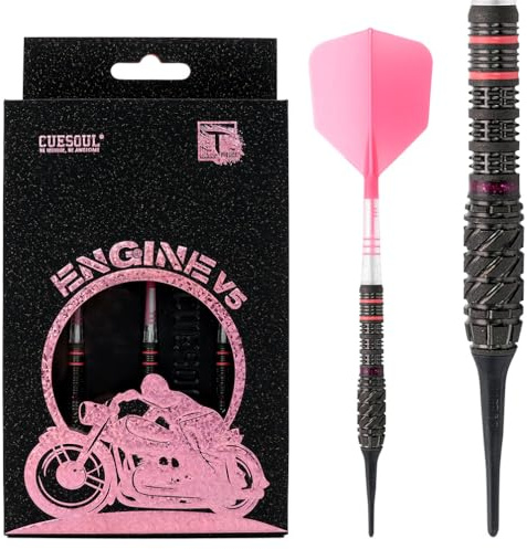 CUESOUL Engine V5 Dartset mit weicher Spitze, 21 g, 90% Wolfram, mit Ölfarbe lackiert und vereinheitlichendem ROST T19 Carbon Flight