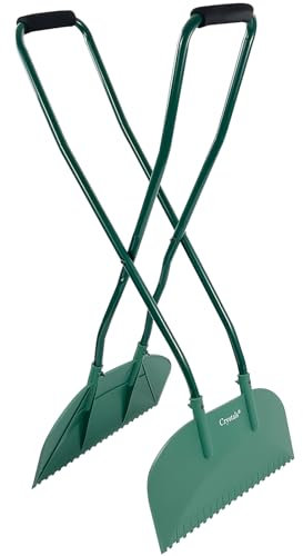 Crystals Leaf Grabber Long Handled - Heavy Duty Leaf Picker Garden Grabber for Gathering Leaves, Grass Cuttings - Garden Rake Tool Set | Leaf Collector Grabber | 500L Garden Bag