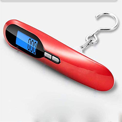 UNbit Bilance for bagagli for uso domestico, mini bilancia a molla, 50 kg Il corriere ha detto la bilancia elettronica portatile rossa Bilance