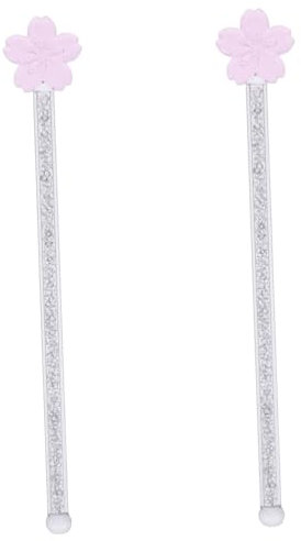 Zerodeko 2pcs Glass Stirring Rod for Milk Juice Drink Swizzle Stick Muddler Stirrer for Cocktail Mixing and Self Stirring Glass Needs