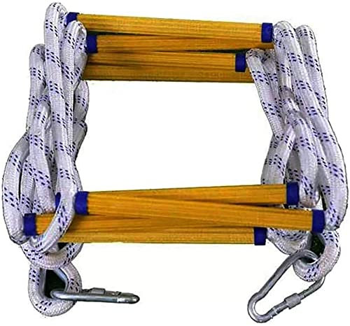 PNAJFUEL Strickleiter, Sicherheitsleiter, Notfeuerleiter, Flammhemmende Sicherheitsseil-Fluchtleiter Mit Karabinern, Schnell Einsetzbar/20M/65.6Ft