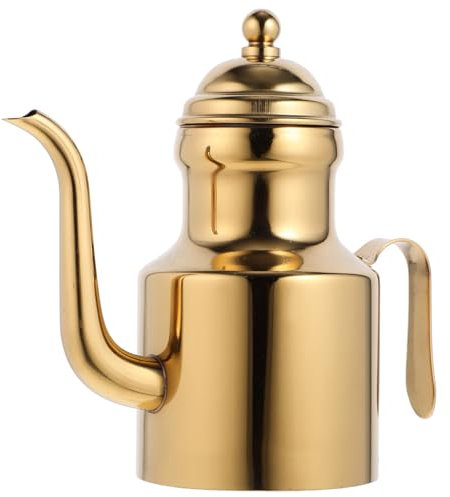 VINTORKY 2st Öltopf Aus Edelstahl Gläser Mit Scharfer Soße Maschine Ölabgabe Düse Tasse Gewürze Behälter Für Sojasauce Ölsprühkessel Ölflasche Ausläufe Liter Ölspray Rostfreier Stahl Golden