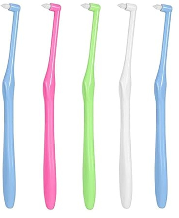 Interspace Zahnbürsten, einzelne getuftete Zahnbürste, Endbüschel, konische Zahnbürste, kiefergerechte Interdentalbürsten, Lückenzahnbürste, Tuft-Zahnbürste, für Zahnreinigung, 5 Stück
