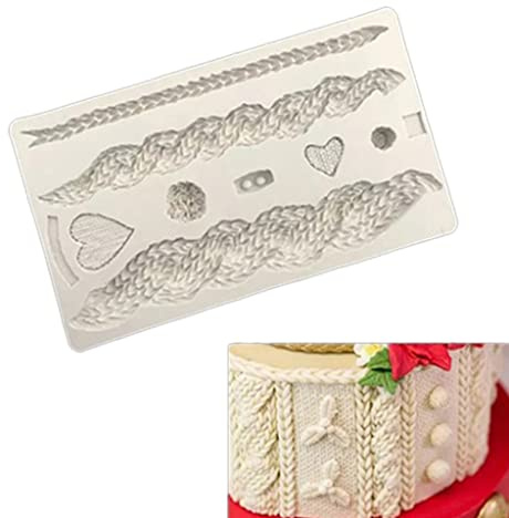 Ausstechform für Fondant, Kuchen, lebensmittelechtes Silikon, Weihnachten, gestrickte Textur, umweltfreundlich