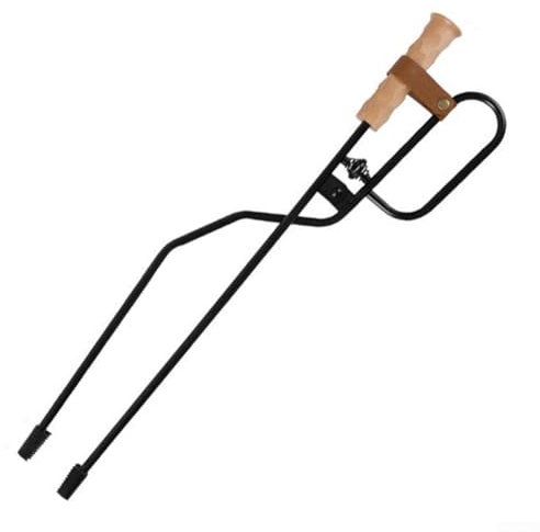 HEBEOT Schwarze robuste Gusseisen-Kaminzange, Feuerzange, Kaminzange, Holzofen-Werkzeug, 50,5 cm (Typ 1)