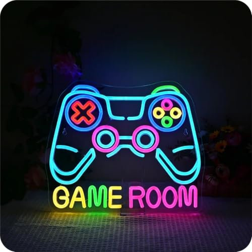 Wanxing Game Room Neon Schild,Wand Spiel Led Schild,Game Neon Sign für Spielzone Party Zimmer Deko Shop Zuhause Küche Wanddekoration Bar Restaurant Club Geschäftlich Party