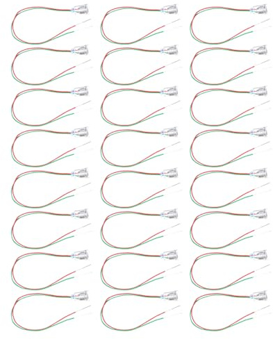 Laroal Lot de 24 Douilles de Lampe E10 avec Fils, Douilles de Lampe en cuivre, Douilles de Lampe à Corps vissé, Accessoires de Test électrique Pratiques pour Circuits expérimentaux à Domicile